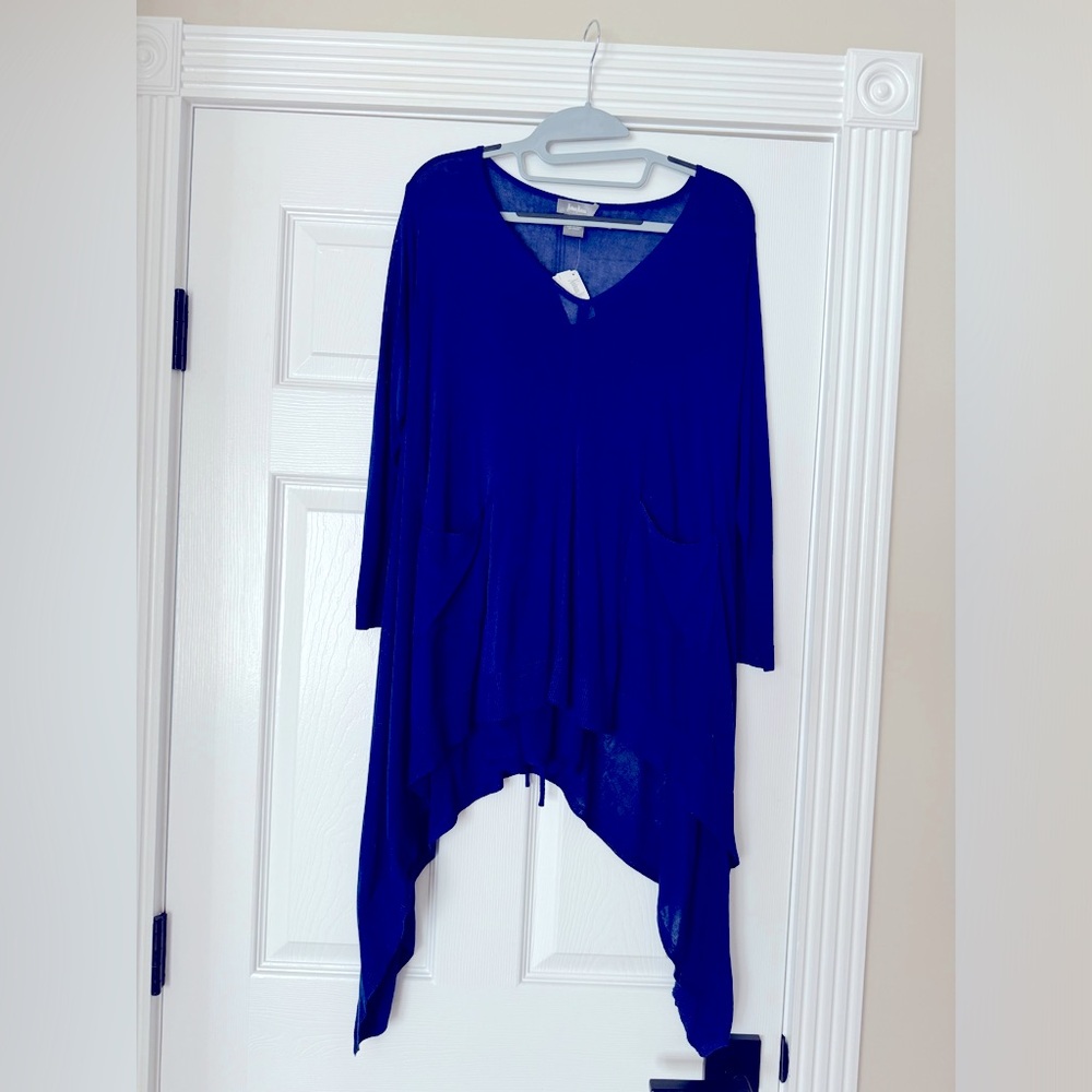 Neiman Marcus S Knit Tunic Top Blue NWT $180